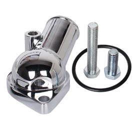 Carbole 21 Degree Chrome Water Neck Thermostat Housing Fit For Chevy V8 5.7L 350 454 Small Big Block
