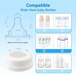 Gotocut Bottle Nipples Fast Flow Nipple Level 4, 9m+, Compatible with Wide-Neck Baby Bottle, 9 Count