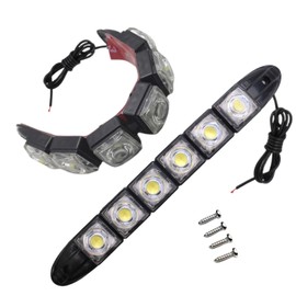 TIGRE BLANC Flexible LED Daylight, Universal Bendable Fog Light, Spot Light, Waterproof, 12V, Left and Right 2 Pieces, Set of 6, Light Blue, Ice Blue