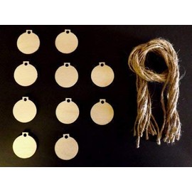 Derwent Laser Crafts Mini Bauble Shaped Wooden 30mm Gift Tags/Xmas decoration Pack of 10 shapes