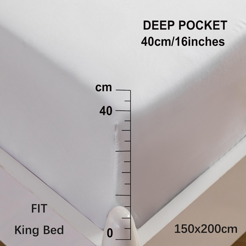 MOHAP Warm 16 inch(40cm) Extra Deep King Size Fitted Sheet