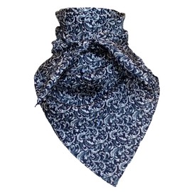 Wyoming Traders Frontier Calico Cowboy Wild Rag 100% Silk Scarf Bandana Multiple Colors 34.5" (#7 Navy)