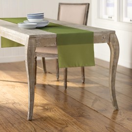 LA Linen Polyester Poplin Table Runner 14 by 108-Inch, Dark Sage