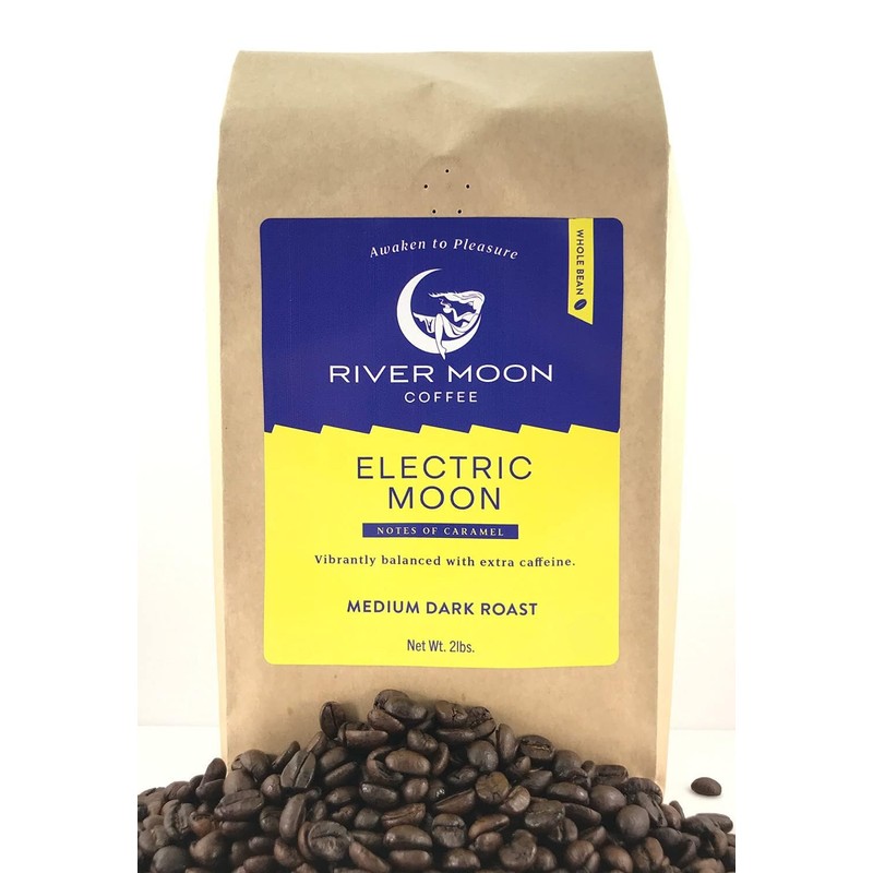 River Moon Coffee, Electric Moon High Caffeine Coffee, Whole Beans,
