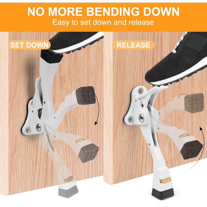 1 Pack, White Kick Down Door Stopper for Bottom of
