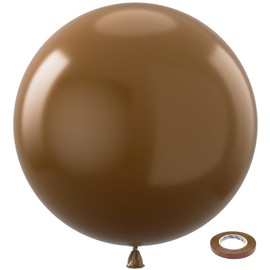 Bezente Brown Giant Balloons 36 Inch - 8 Pack Jumbo Coffee Brown Balloons Large Round Brown Latex Balloons for Birthday Baby Shower Wedding Anniversary Party Decorations