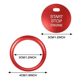 TOMALL Aluminium Engine Start Stop Push Button Cover Trim Compatible with Mazda CX-3 CX-4 CX-5 CX-9 MX-5 Car Keyless Engine Ignition Start Button Cap Surrounding Trim Ring Decoration Accessories (Red)
