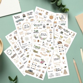 BIROYAL Golden Wedding Stickers for Scrapbook | 278 Wedding Scrapbook Stickers | Waterproof Stickers | Bridal Shower Engagement Marriage Anniversary for Wedding Planning Embellishments 9 Pages
