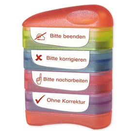 TimeTEX - Screen printing stamp "Perpetuum", 4 stamps in a practical set - Series: "Bitte beeenden" - made of robust plastic - 62376