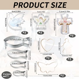 Vielseitige Kommunion Deko Ausstechformen - Kreuz, Silikonform Fisch, Engelsflügel, Kelch & mehr – Perfekte Ausstecher für Fondant, Keks & Tortendeko zu Kommunion & Ostern