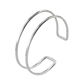 Hebterrka Minimalist Bangle Layered Bangle Bracelet Upper Bangle, silver