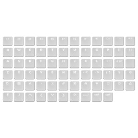 Arctic-Fox Low Profile Keycaps,White PBT Doubleshot Click Text Clear Key Caps for Light up Keyboards,Replacement Keyboard Keys for Kailh Chocolate Switch Mechanical Keyboard Keycaps