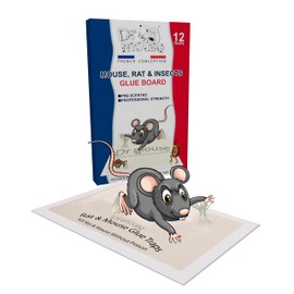 Dr Mouse - Mouse & Insect Glue Trap - Pack of 12 Mouse Traps - Glue Board - Adhesive Tray to Catch Insects, Rats and Rodents