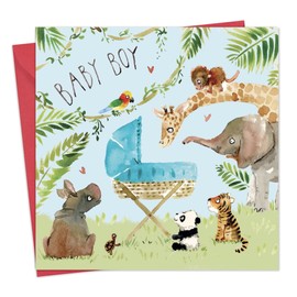 Twizler New Baby Boy Card, Congrats, 6.1 x 6.1 in