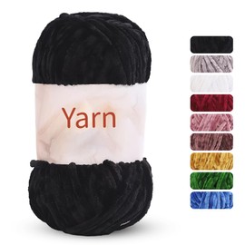 OPUHOHR Knitting Yarn Chenille Yarn 6mm Soft Thick Plush Yarn Fluffy Velvet Yarn for Crocheting Knitting DIY Craft Making Blankets, Clothes,socks(80m)