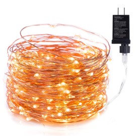 Minetom Fairy Lights Plug in, 40Ft 120 LED Waterproof Copper Wire Firefly Lights, with UL Adaptor, Starry String Lights for Wedding Indoor Outdoor Christmas Garden Decoration, Warm White(No Remote)