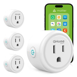 GHome 15A Matter Smart Plugs that Work with Alexa, Apple Home, Google Home