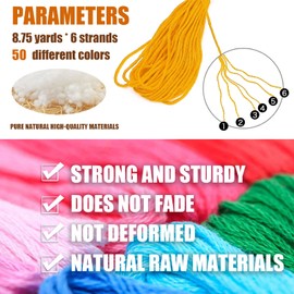 Embroidery Floss Skeins 50 Colors Friendship Bracelet Making Kit Cross Stitch Threads Kit Embroidery Bracelet String