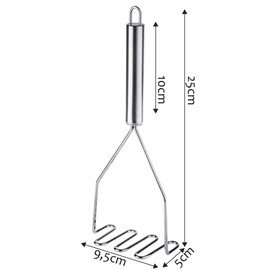 KADAX Potato Masher Kitchen Masher Stainless Steel 25cm Vegetable Masher with Oval Handle Masher Masher for Vegetables Mashed Potato Masher Potato Press Kitchen Utensil