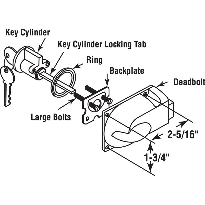 Prime-Line GD 52119 Diecast Painted Aluminum, Center Mount Deadbolt Lock