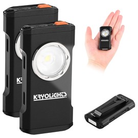 KryoLights Camping-Taschenlampe: 2er-Set Mini-LED-Taschenlampen, 7 Leucht-Modi, 300 Lumen, IP44, Akku (LED-Clip-Taschenlampe, LED Taschenlampe aufladbar USB C)