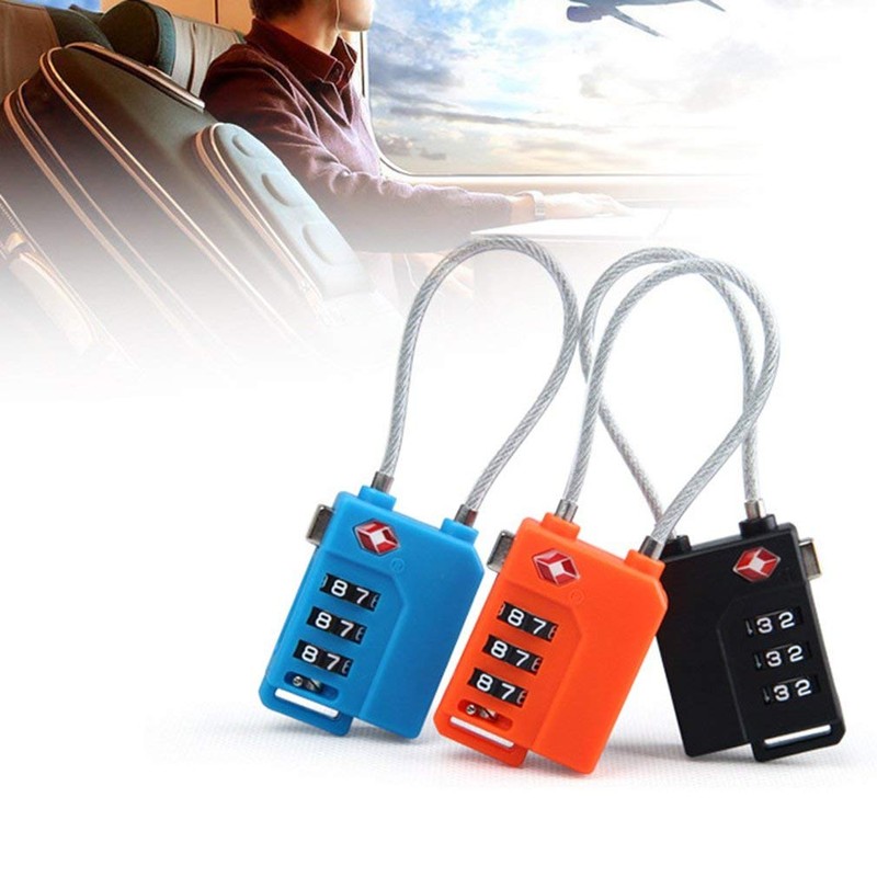 2 x V.S.P. Luggage Locks TSA Approved, Cable Travel Locks,