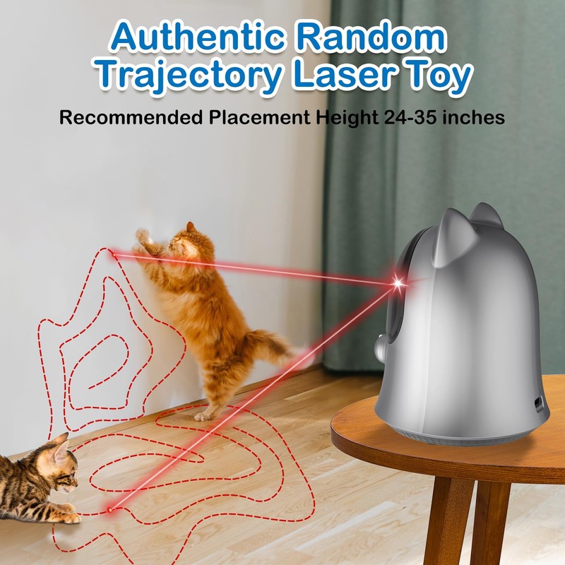BENTOPAL Cat Toys Laser with Real Random Trajectory (Silvery)