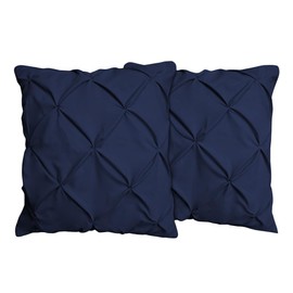 Pinch Pleated European Square Pillow Shams Set of 2 Pillowcase Euro Shams 26x26 Navy Blue European Pillow Shams 600 TC 100% Soft Egyptian Cotton Gorgeous Euro Size Decorative Pillow Cover/Cases