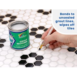 Grout Pen Grout Paint: Waterproof Tile Paint Grout Refresh Restorer for Floor, Kitchen & Bathroom Shower Tiles - Winter Grey - Can Size for Larger Projects - 125ml (4.2oz)