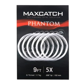 Maxcatch Fly Fishing Tapered Leader Line 6 Pack -Pre-Tied Loop- Tensile Strength- Abrasion Resistance- Low Memory 7.5ft/9ft/12ft/15ft, 0X-6X(9ft 4X(6pcs))