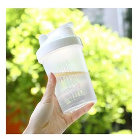 BKDRL Shaker Bottle for Protein Powder w. Classic Loop Top & BPA free,Secure Screw-On Lid, Stay Open Flip Cap,BPA Free-16oz (White/Clear-16Oz-400ML) (SKER-BTL)