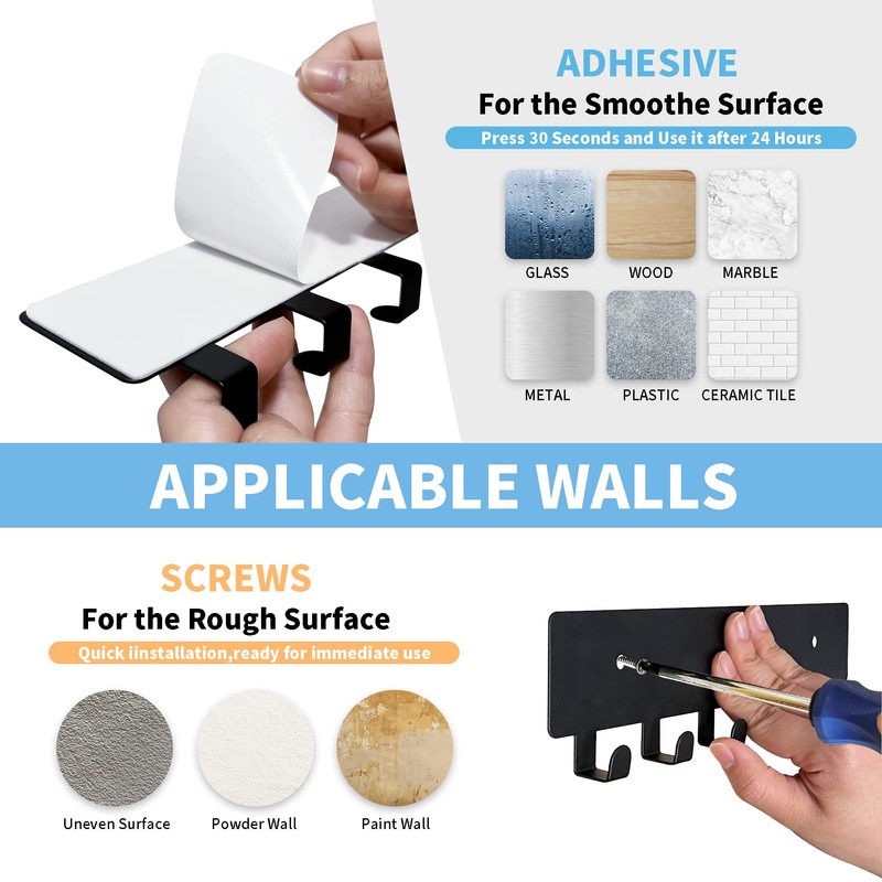 GTK Key Holder for Wall, Key Hooks with 6 Hooks,