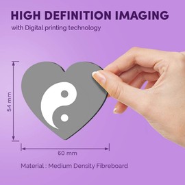 1 x Heart MDF Magnets - Yin Yang Yoga Meditation 40156