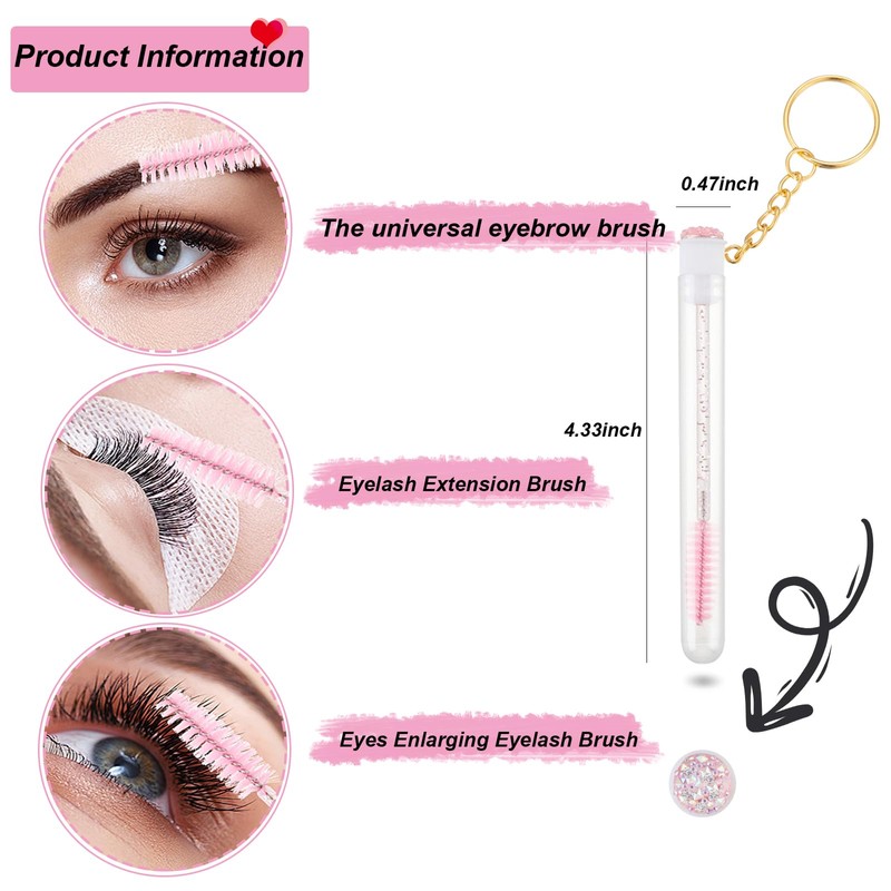 Upgrade 48 Pcs Disposable Mascara Wands Set Eyebrow Spoolies