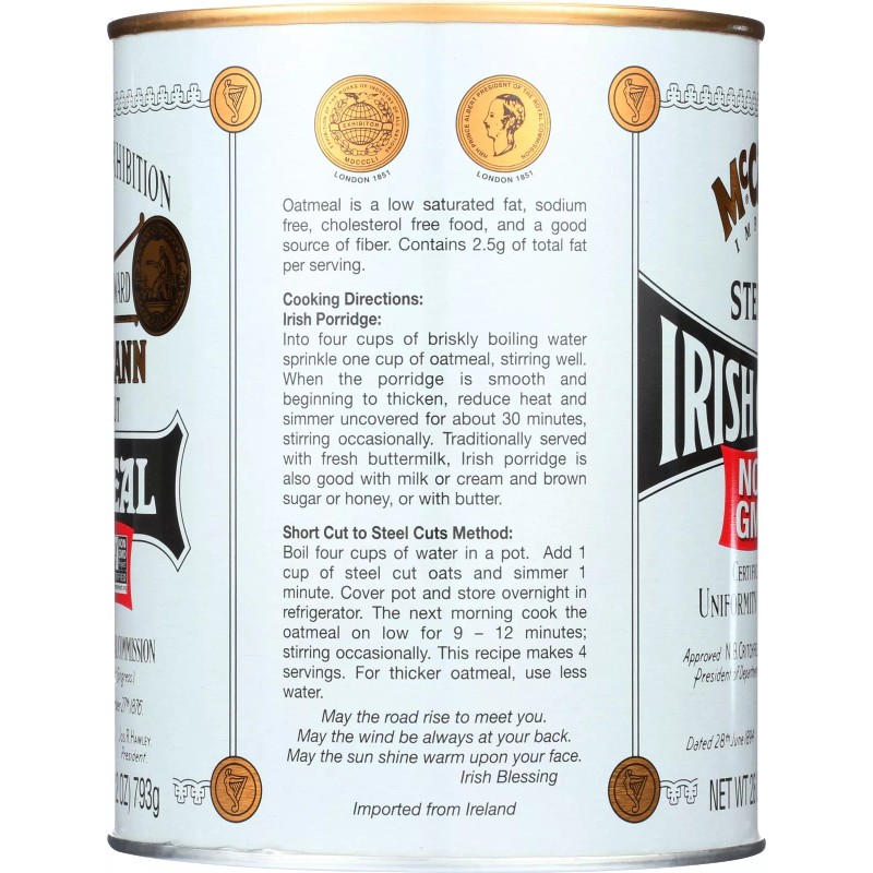 McCann's Traditional Steel Cut Irish Oatmeal Non GMO 28 Ounce