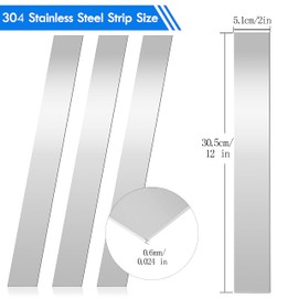 12 Pieces Metal Strips Shim Stock Sheet Shims Gap Filler Trim Strip, 12" Length x 2" Width x 0.024" Thickness