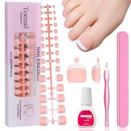 Virellay 240 pieces square short stick on toes (nude, 240 pieces)