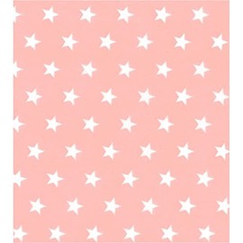 Printed Polycotton Craft Fabric Material - Stars ON Pink, 1Mtr 110cmx100cm