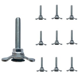 L Track Threaded Stud Fittings L-Track Threaded Double Stud Lug Fitting Tie Down, Used with L Track Rails for Truck Bed or Trailer Cargo Control, Pack of 10 (S-M8-60mm)
