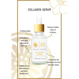 Black Shine Anti Aging Collagen Face Serum , Collagen serum for face wrinkles and lift
