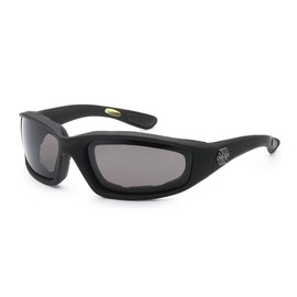 Maya Ulrich Ltd BLACK Chopper Wind Resistant Riding Sunglasses Glasses Padded Sports Motorcycle Black Lens