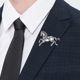 RLHRNDE Horse Brooch Pin Horse for Women Men Rhinestone Chinese Zodiac Horse Pin Year of the Horses Animal 2026 Brooch Good Luck Feng Shui Jewelry Lunar New-Year Accessory Gift (Silver)