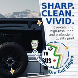 (2 Pack) Catch Up with Jesus Lettuce Praise and Relish Him Stickers - Funny Christian Puns - 5 Inches On Longest Side - Premium Vinyl - for Cars, Trucks, Skateboards, Laptops - Made in USA - BMCS0547