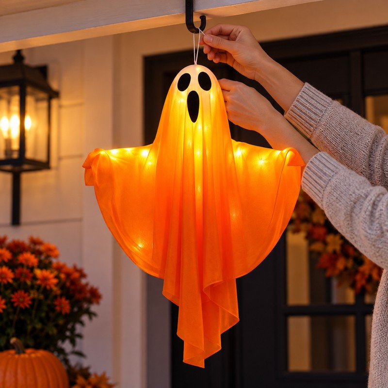 Inflatable Halloween Ghost Decoration with LED Lights – Outdoor &