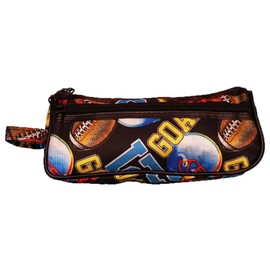 Latin America Focus Football Toiletry Bag Case - for Small Travel Accessories, Electronics, 2 Zippers, 8 x 3.5 x 2