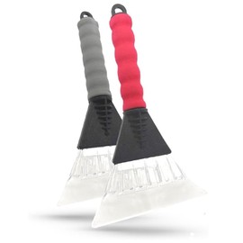 Pack of 2 - Ice Scraper for Cars Winter Care Windscreen with Soft Grip No Scratches Windscreen Snow Removal Frost non-slip Comfort Foam Grip for Car Snow (Pack of 2 RANDOM COLOURS)