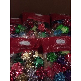Trim A Home Assorted Christmas Deluxe Bows--Lot Of 5 Bags (90 Bows Total) New