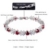 RIZILIA Tennis Bracelet [18cm/7inch] with Round Cut Gemstones CZ [Red