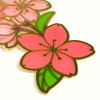 Chikhiko 12531 Stained Glass Style Bookmark Die-Cut Cherry Blossom Gold