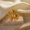 Layered Ball Statement Wrap Ring for Women Simple Chunky 14k